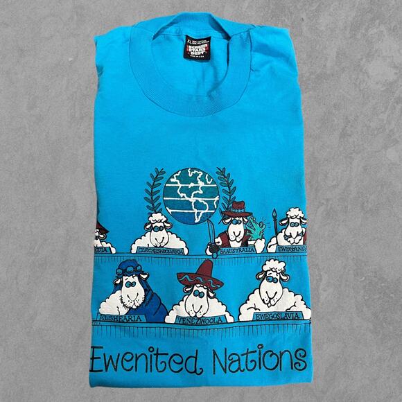 Vintage Screen Stars Shirt 50/50 Ewenited Nations Made in USA Single Stitch Puff - Picture 1 of 11
